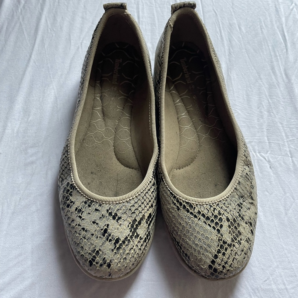 Timberland Women's Beige Snakeskin Flats